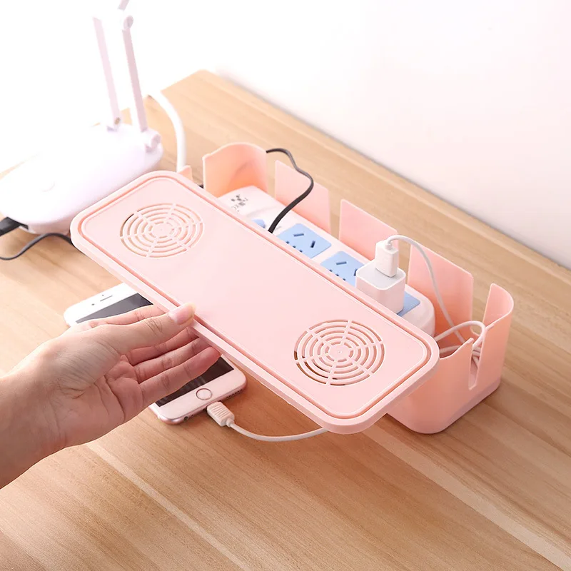 Cable Management Socket Box with Mobile Charging Holder