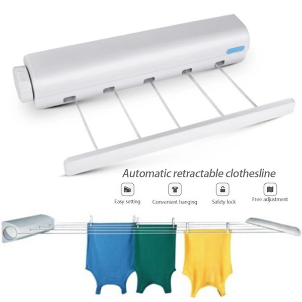 Wall Mounted Retractable Clothesline (4-Line)