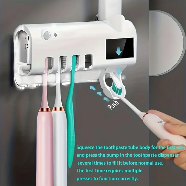 Toothpaste Dispenser (With UV Toothbrush Sanitizer)