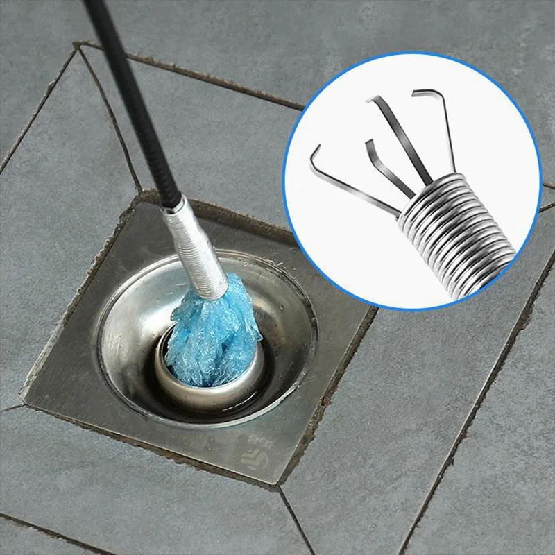 Sink Drain Cleaner with FREE Wall Mounted Broom Holder
