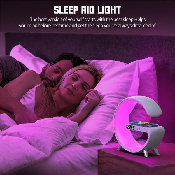 G Shaped Lamp with Speaker, Clock and Wireless Charging